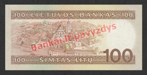 100 Litų banknoto galinė pusė