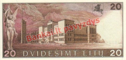20 Litų banknoto galinė pusė