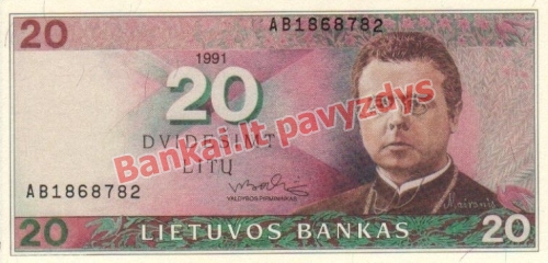 20 Litų banknoto priekinė pusė