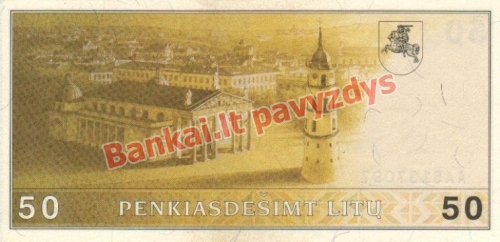 50 Litų banknoto galinė pusė