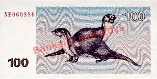100 Talonų banknoto galinė pusė