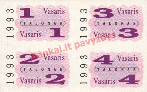 1 Talono banknoto priekinė pusė