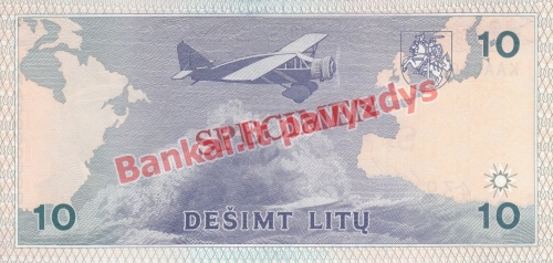 10 Litų banknoto galinė pusė