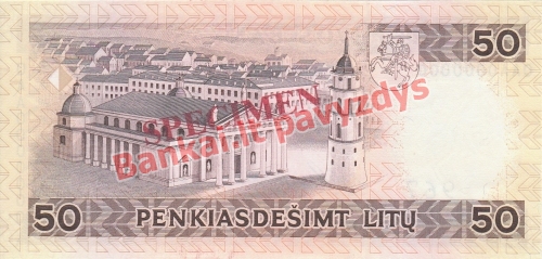50 Litų banknoto galinė pusė