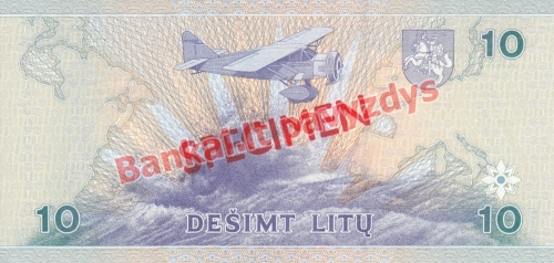 10 Litų banknoto galinė pusė