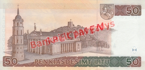 50 Litų banknoto galinė pusė