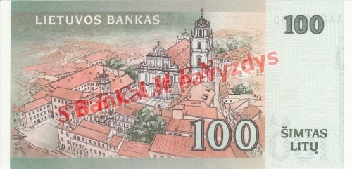 100 Litų banknoto galinė pusė