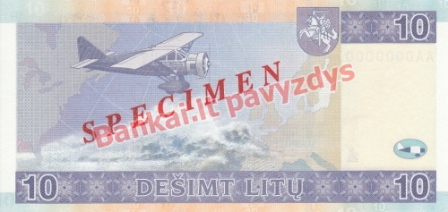 10 Litų banknoto galinė pusė