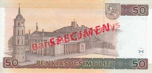 50 Litų banknoto galinė pusė