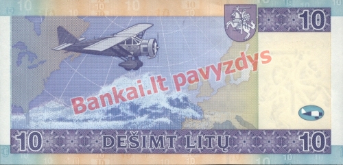 10 Litų banknoto galinė pusė