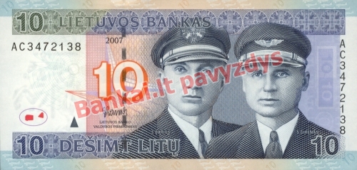 10 Litų banknoto priekinė pusė