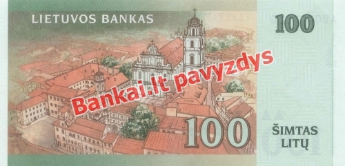 100 litų banknoto galinė pusė