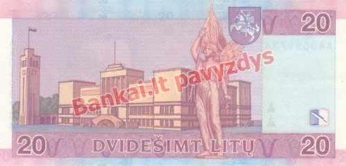 20 Litų banknoto galinė pusė