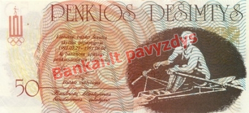 50 Litaurų banknoto galinė pusė