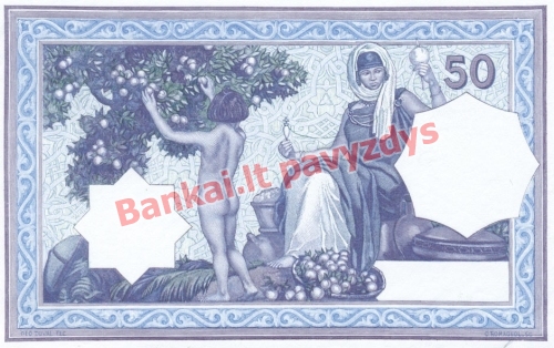 50 Frankų banknoto galinė pusė