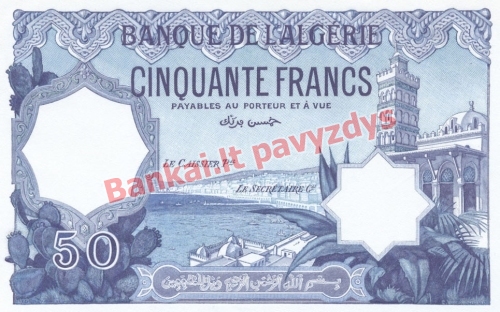 50 Frankų banknoto priekinė pusė
