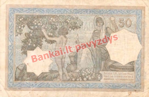 50 Frankų banknoto galinė pusė