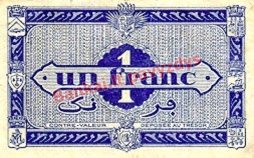 1 Franko banknoto galinė pusė