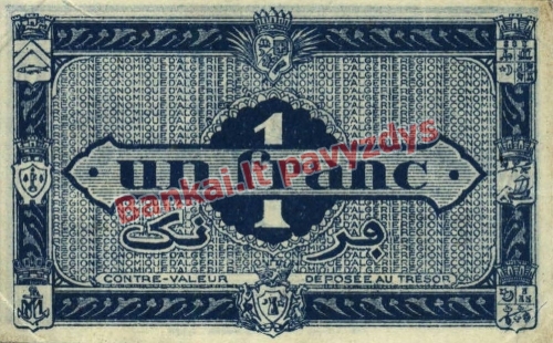 1 Franko banknoto galinė pusė