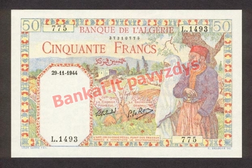 50 Frankų banknoto priekinė pusė