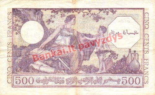 500 Frankų banknoto galinė pusė