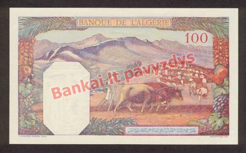 100 Frankų banknoto galinė pusė