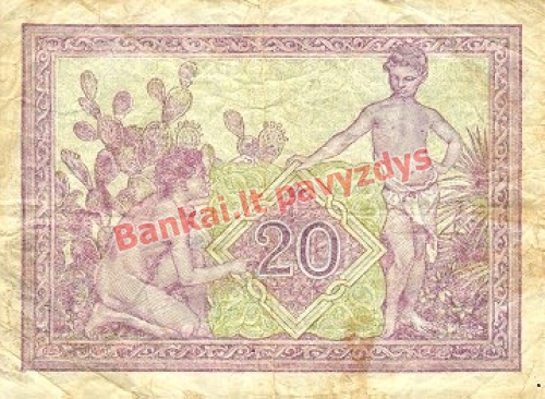 20 Frankų banknoto galinė pusė