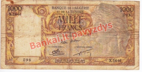 1000 Frankų banknoto priekinė pusė