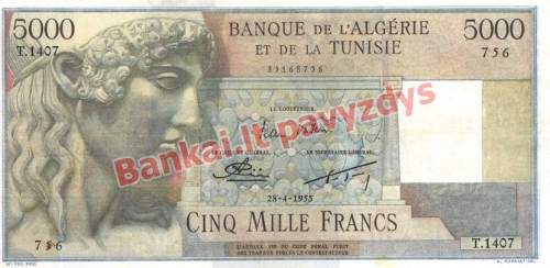 5000 Frankų banknoto priekinė pusė