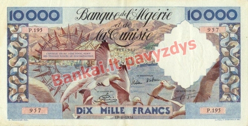 10000 Frankų banknoto priekinė pusė