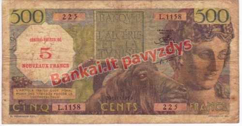 500 Frankų banknoto priekinė pusė