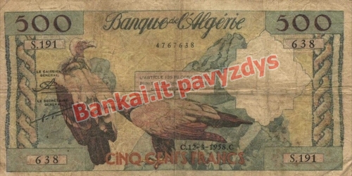 500 Frankų banknoto priekinė pusė