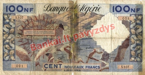 100 Naujųjų frankų banknoto priekinė pusė