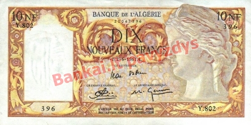 10 Nouveau banknoto priekinė pusė