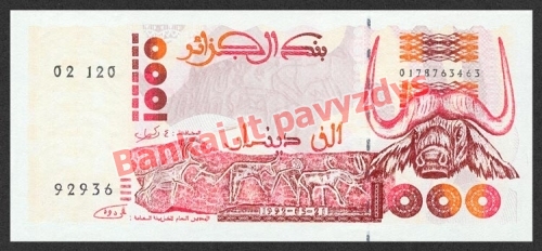 1000 Dinarų banknoto priekinė pusė