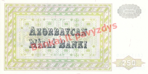 250 Manatų banknoto galinė pusė