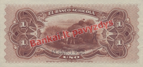 1 Bolivianų banknoto galinė pusė