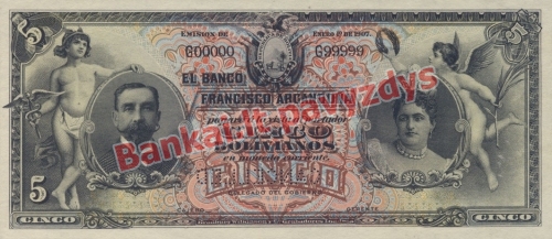 5 Bolivianų banknoto priekinė pusė