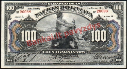 100 Bolivianų banknoto priekinė pusė