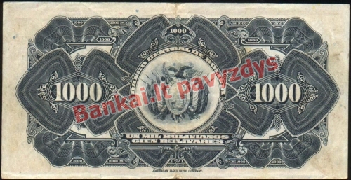 1000 Bolivianų banknoto galinė pusė