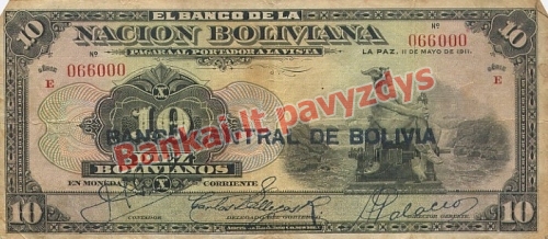 10 Bolivianų banknoto priekinė pusė