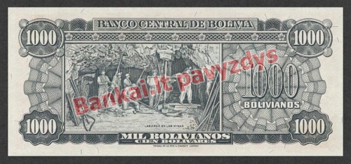 1000 Bolivianų banknoto galinė pusė