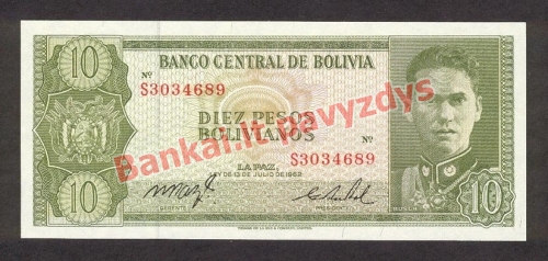 10 Bolivianų banknoto priekinė pusė