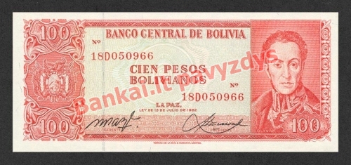 100 Pesos  banknoto priekinė pusė