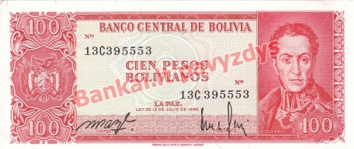 100 Pesų banknoto priekinė pusė