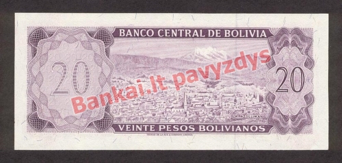 20 Pesos  banknoto galinė pusė