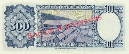 500 Pesos  banknoto galinė pusė
