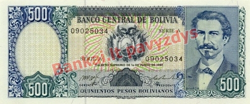 500 Pesos  banknoto priekinė pusė