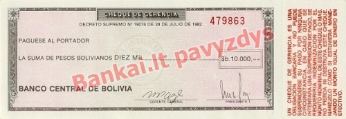 10000 Peso banknoto priekinė pusė