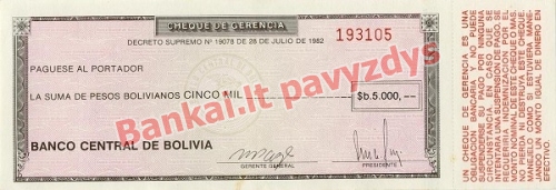 5000 Peso banknoto priekinė pusė